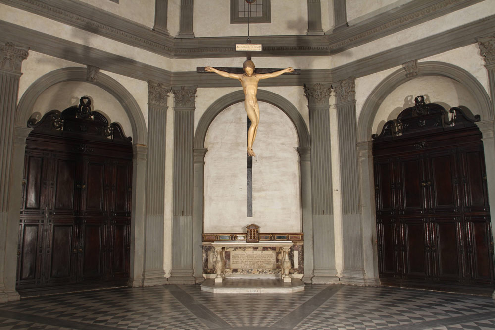 Michelangelo, Crucifix of Santo Spirito (1493-1494; polychrome wood, 139 x 135 cm; Florence, Santo Spirito). Photo by Abino Todeschini.