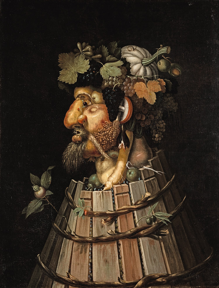 Giuseppe Arcimboldi, L’Autunno (1572; olio su tela, 91,4 x 70,2 cm; Denver, Denver Art Museum, lascito di John Hardy Jones) 