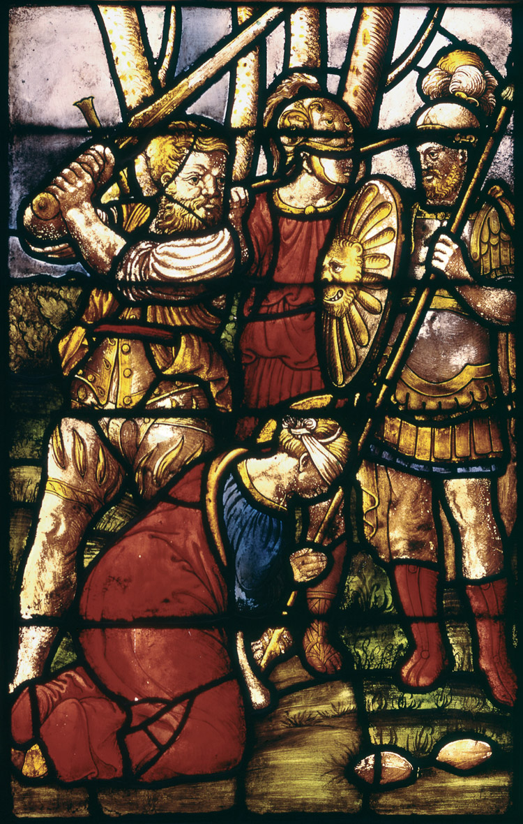 Giuseppe Arcimboldi, Martirio di santa Caterina (1556; pannello di vetrata; Milano, Duomo, vetrata di santa Caterina d’Alessandria) 