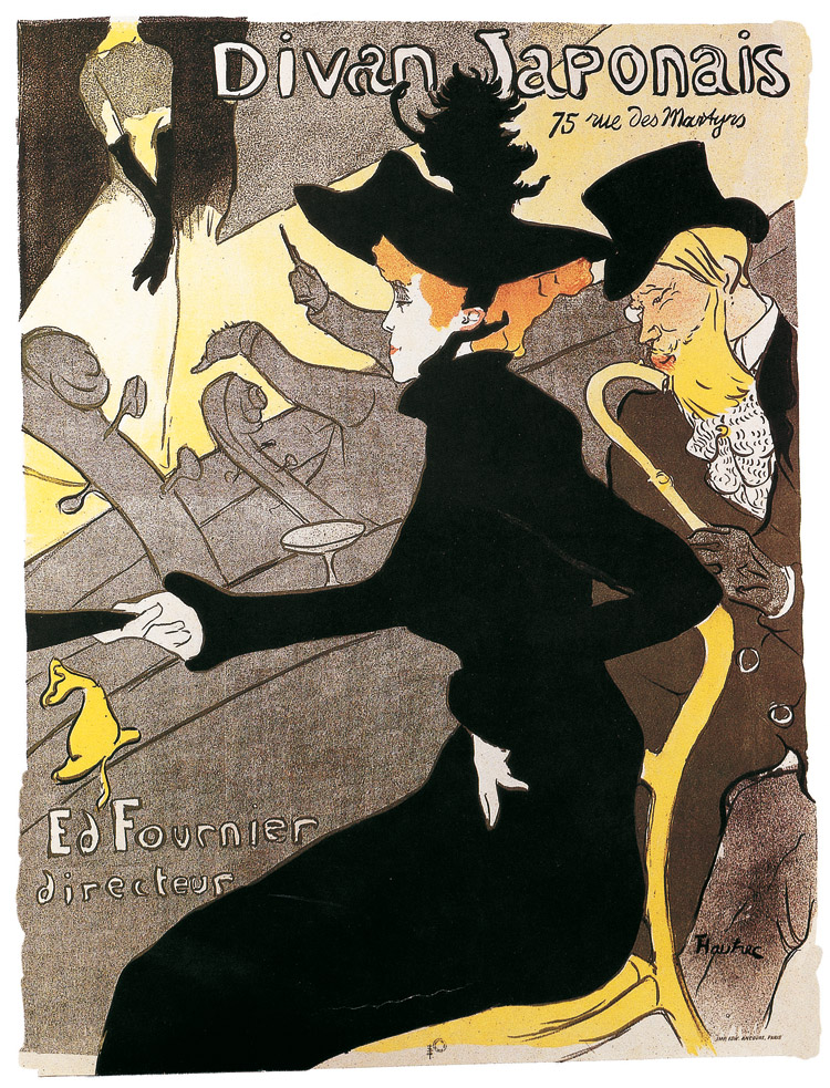 Henri de Toulouse-Lautrec, Divan japonais (1892-1893; litografia; Collezione privata)
