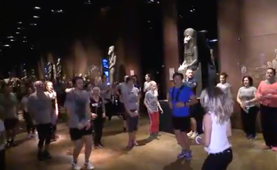 Zumba al Museo Egizio. Foto da Facebook Zumba al Museo Egizio. Foto da Facebook