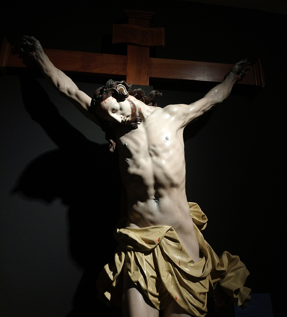 Anton Maria Maragliano, Crocifisso (1689; legno scolpito e dipinto, 185 x 120 cm; Spotorno, Santissima Annunziata)
