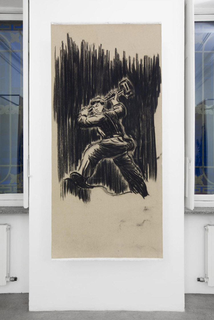 Cosimo Veneziano, Giorni di un futuro passato (2017; carboncino su tela, 100 x 200 cm; Courtesy Alberto Peola Artecontemporanea) Cosimo Veneziano, Giorni di un futuro passato (2017; carboncino su tela, 100 x 200 cm; Courtesy Alberto Peola Artecontemporanea)