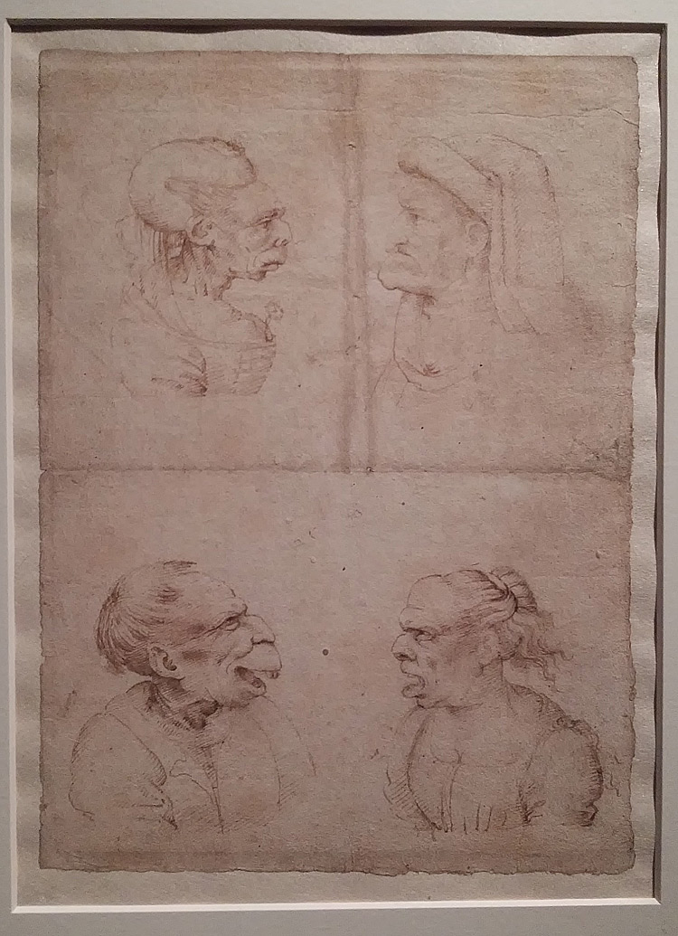 Seguace di Leonardo da Vinci, Caricature
