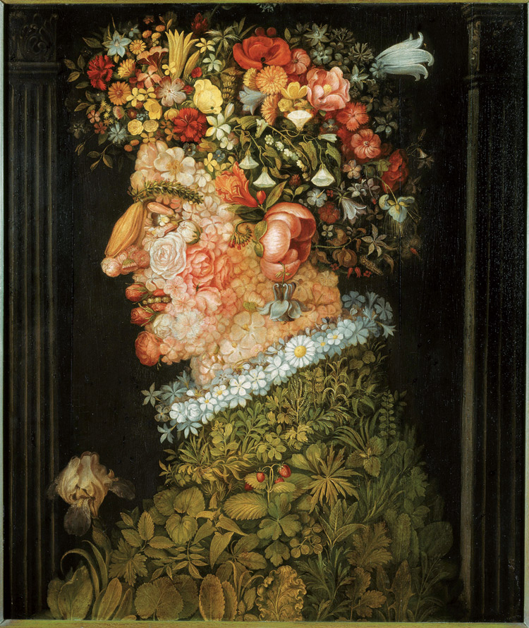 Giuseppe Arcimboldi, La Primavera (1555-1560 circa; olio su tavola, 68 × 56,5 cm; Monaco di Baviera, Bayerische Staatsgemäldesammlungen) 