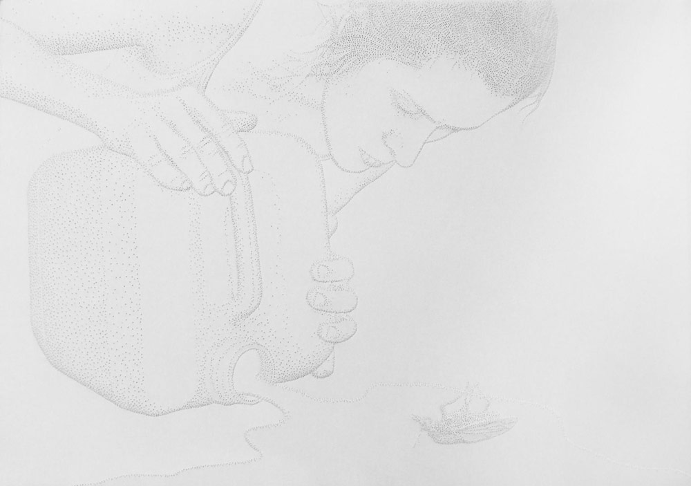 Amparo Sard, Senza titolo (2017; carta perforata, 32,5 x 46 cm)