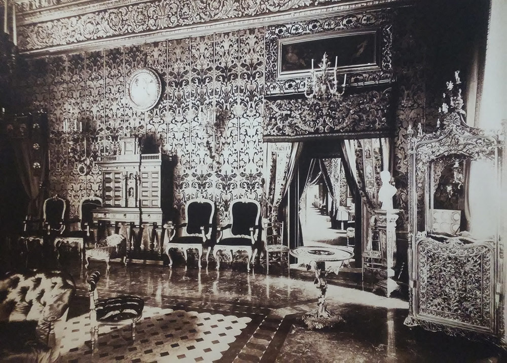 Una stanza dei Wurts-Tower in una foto d'epoca