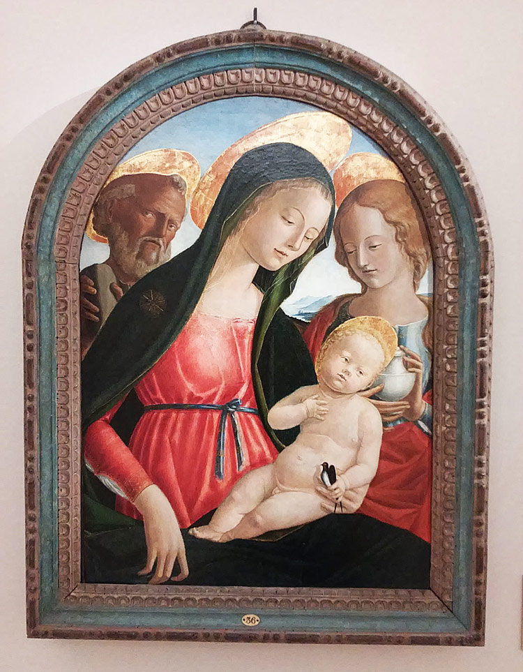 Neroccio di Bartolomeo dei Landi,
Madonna con il Bambino e i santi Girolamo e Maria Maddalena (1496-1499 circa; tempera mista su tavola, 71,5x52 cm; Firenze, Museo Fondazione Horne)