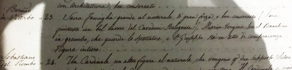 La citazione dell'opera di Bartolomeo Cavarozzi nell'elenco conservato presso l'Archivio Spinola La citazione dell'opera di Bartolomeo Cavarozzi nell'elenco conservato presso l'Archivio Spinola