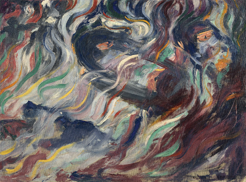 Umberto Boccioni, Stati d’animo I: Gli addii (1911; olio su tela, 71 x 96 cm; Milano, Museo del Novecento)
