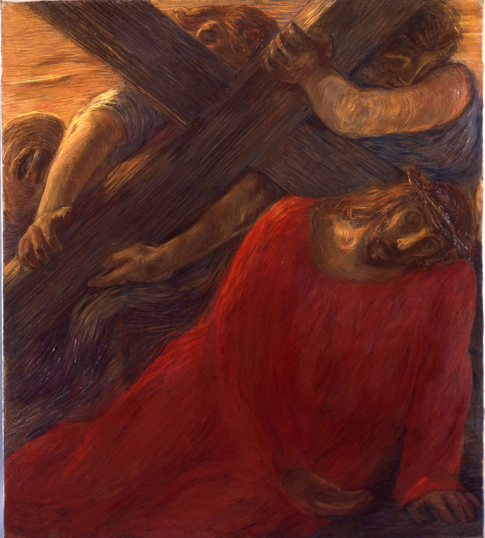 Gaetano Previati, Via Crucis, Stazione VII, Gesù cade per la seconda volta (1901-1902; olio su tela, 121 x 107 cm; Città del Vaticano, Musei Vaticani, Collezione d'Arte Contemporanea)
