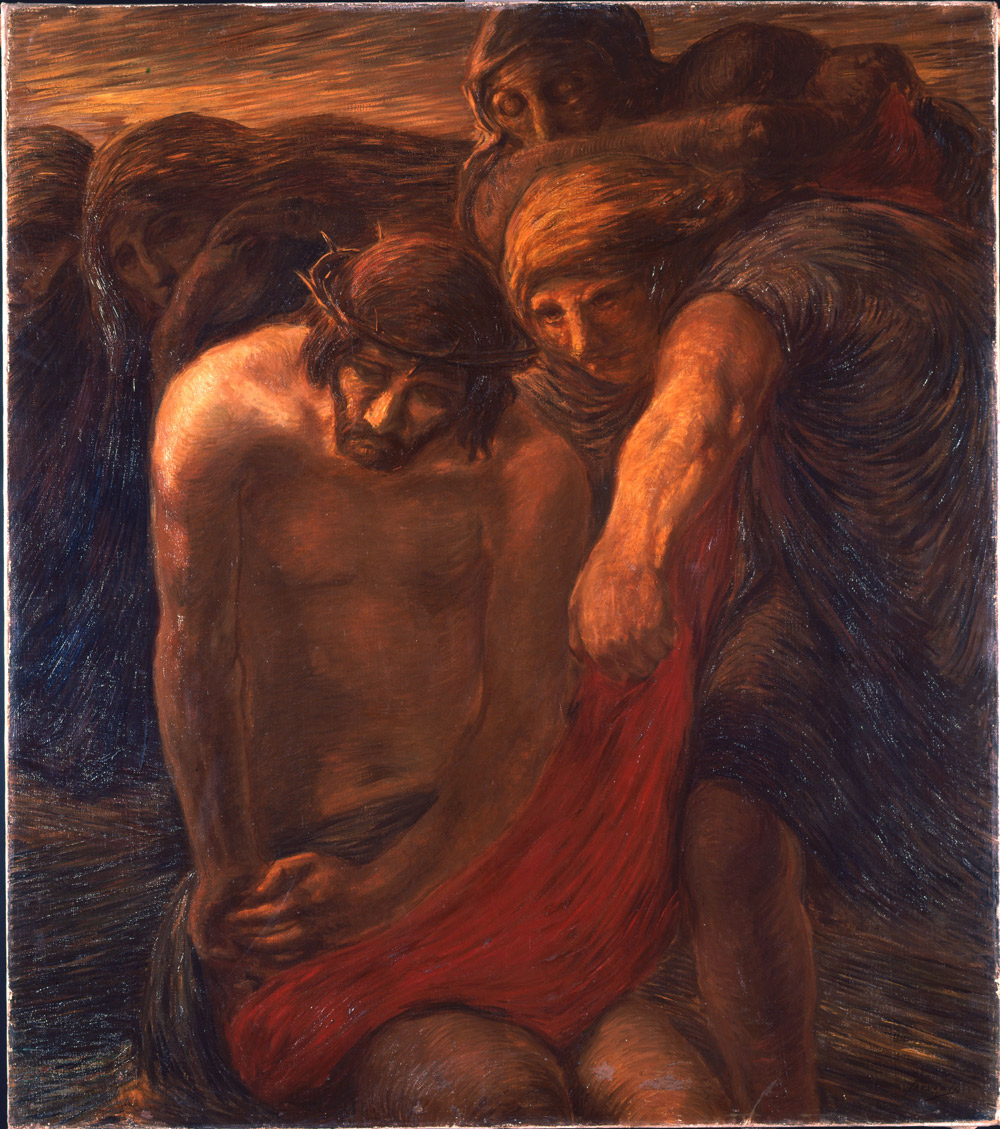 Gaetano Previati, Via Crucis, Stazione X, Gesù spogliato (1901-1902; olio su tela, 121 x 107 cm; Città del Vaticano, Musei Vaticani, Collezione d'Arte Contemporanea)
