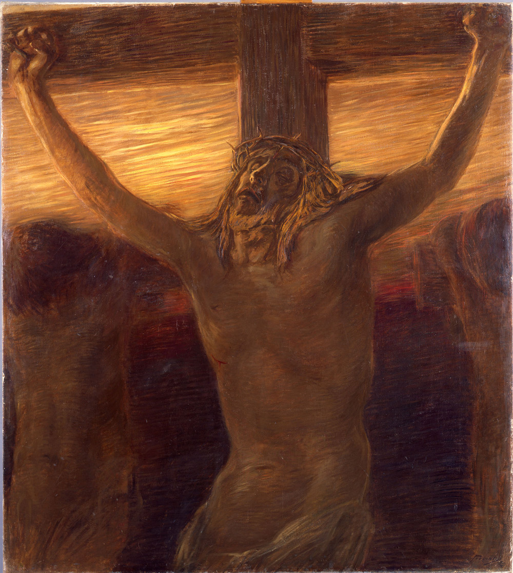 Gaetano Previati, Via Crucis, Stazione XII, Crocifissione (1901-1902; olio su tela, 121 x 107 cm; Città del Vaticano, Musei Vaticani, Collezione d'Arte Contemporanea)
