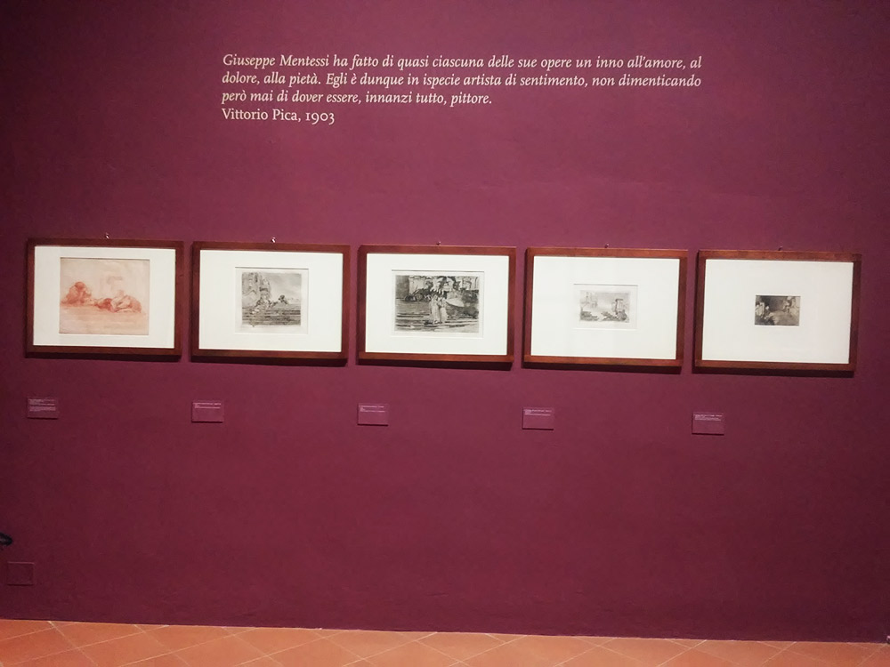 Una sala della mostra Giuseppe Mentessi. Artista di sentimento
