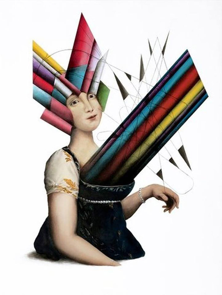 Simone Berti, Carolina Murat (2017; tecnica mista su tela, 80 x 60 cm)
