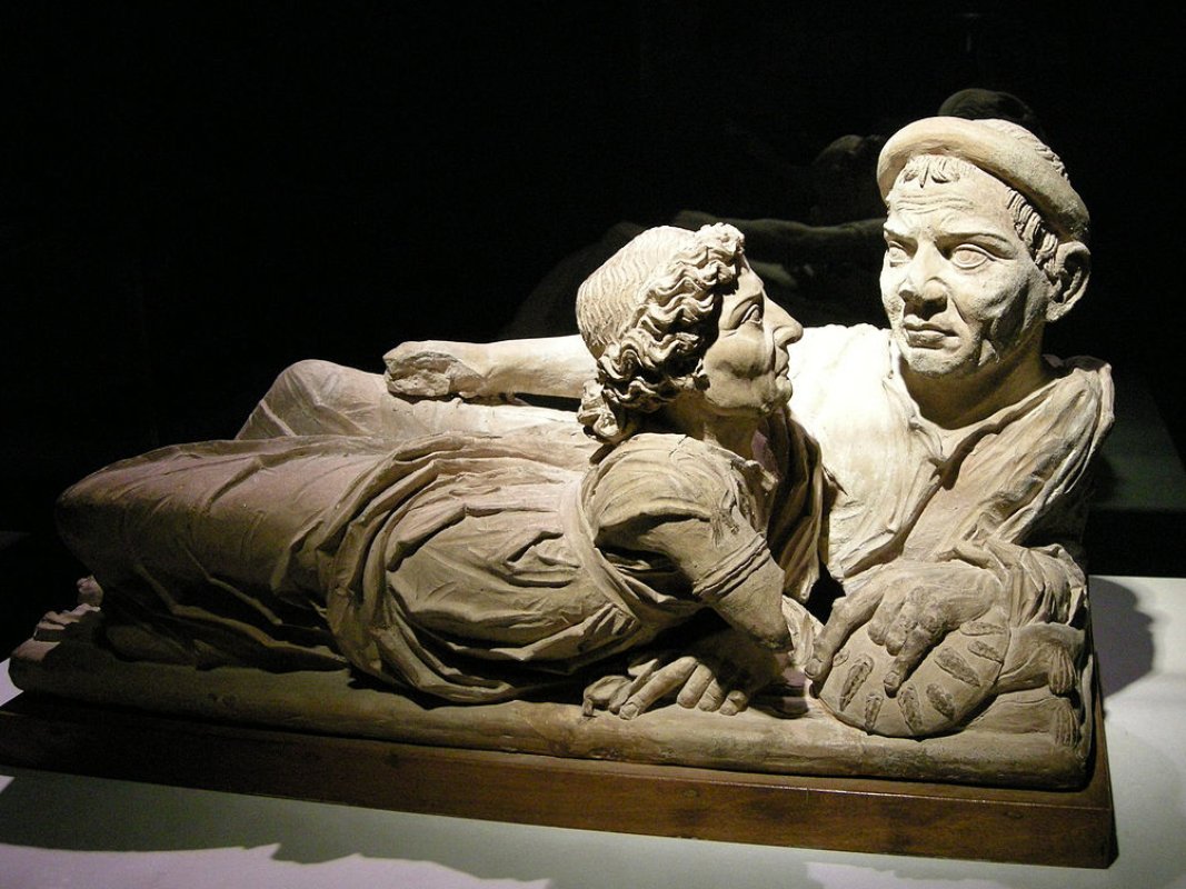 Arte etrusca, Urna degli sposi (II-I secolo a.C.; terracotta; Volterra, Museo Etrusco 