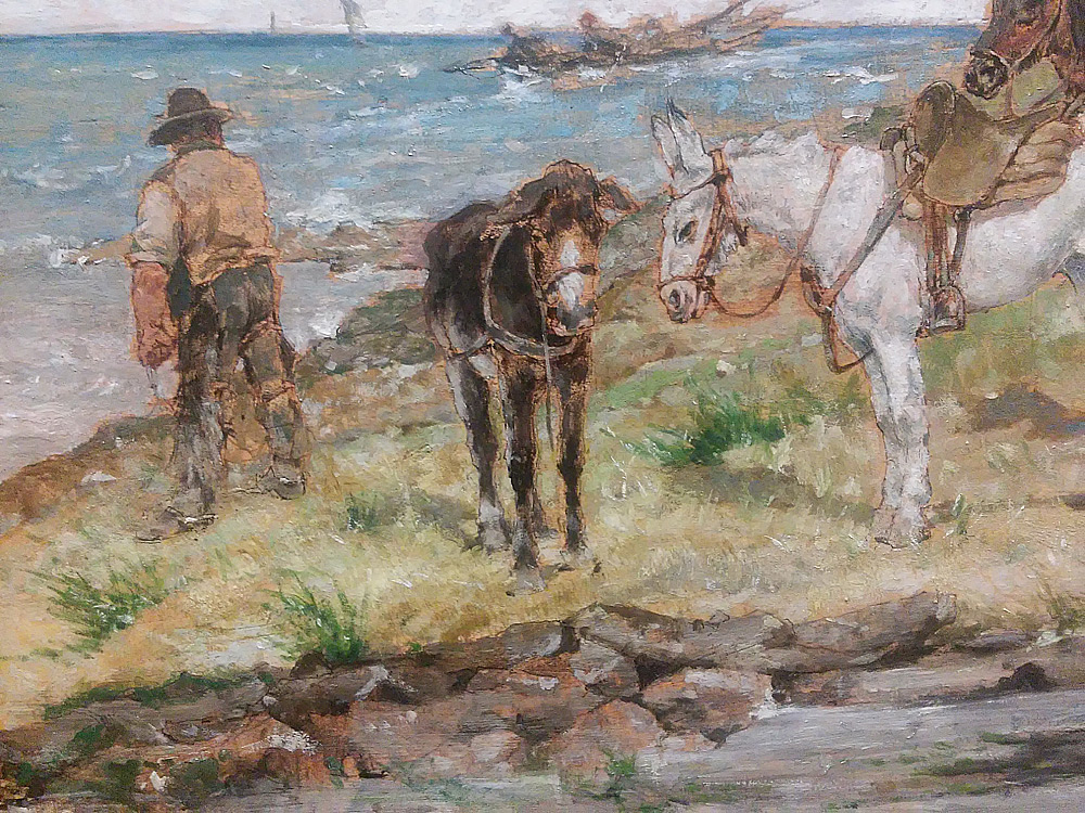 Giovanni Fattori, Aspettando (1899; olio su tavola, 26,5 x 36,5 cm; Collezione Privata)
