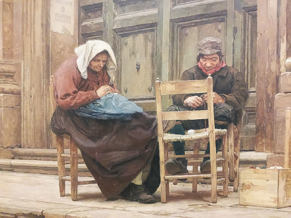 Luigi Serra, I coronari a San Carlo dei Catinari (1885; olio su tela, 57 x 129 cm; Firenze, Gallerie degli Uffizi)
