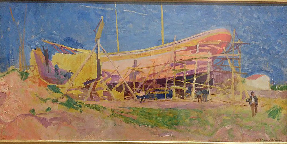 Plinio Nomellini, Il cantiere (1904; olio su tela, 42 x 85,5 cm; Società di Belle Arti di Viareggio)
