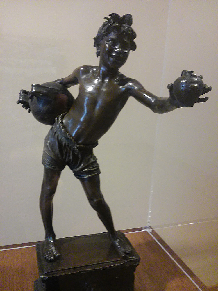Vincenzo Gemito, L'acquaiolo (1881; fusione in bronzo, 55 x 19 x 26 cm; Milano, Museo Nazionale Scienza e Tecnologia Leonardo da Vinci)
