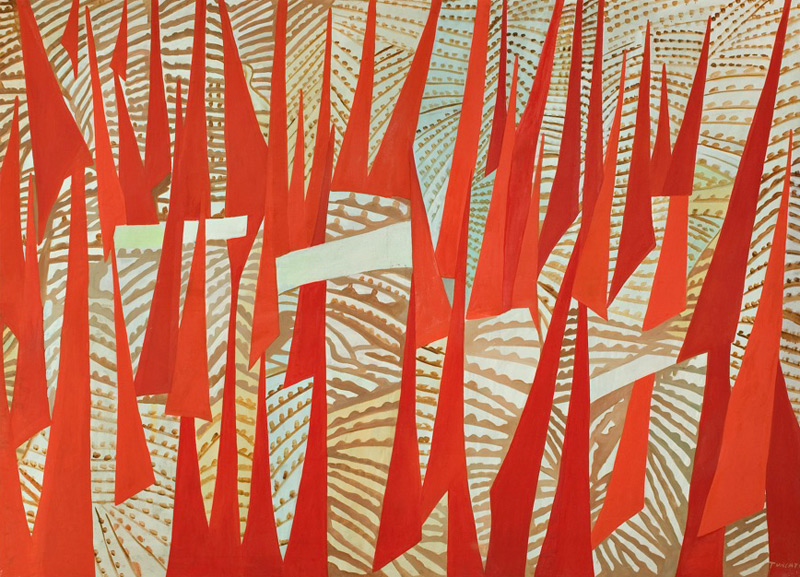 Giulio Turcato, Comizio (1950; olio su tela, cm 145 × 200; Roma, Galleria d’Arte Moderna)
