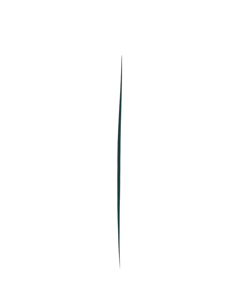 Lucio Fontana, Concetto spaziale. Attesa (1965; idropittura bianca su tela tagliata, cm 145 × 114; Firenze, Musei Civici Fiorentini – Museo Novecento)
