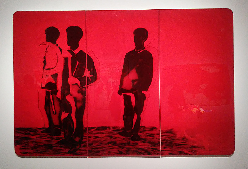 Mario Schifano, Compagni compagni (1968; smalto e spray su tela e perspex, cm 200 × 300; Collezione privata, Courtesy Fondazione Marconi, Milano)
 Mario Schifano, Compagni compagni (1968; smalto e spray su tela e perspex, cm 200 × 300; Collezione privata, Courtesy Fondazione Marconi, Milano)