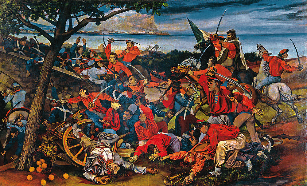 Renato Guttuso, La battaglia di Ponte dell’Ammiraglio (1955; olio su tela, cm 300 × 500; Roma, Galleria Nazionale d’Arte Moderna e Contemporanea)
