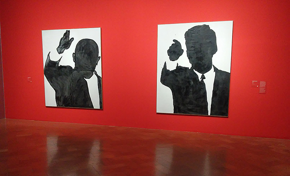 Sergio Lombardo, Kruscëv (1962; smalto su tela, 223 x 190 cm; Roma, Collezione privata) e Kennedy (1963; smalto su tela, 230 x 180 cm; Roma, Collezione privata)
