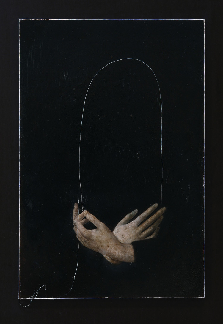 Nicola Samorì, In principio era la fine (2016; olio su rame, 30 x 20 cm. Courtesy Monitor Gallery, Roma) Nicola Samorì, In principio era la fine (2016; olio su rame, 30 x 20 cm. Courtesy Monitor Gallery, Roma)