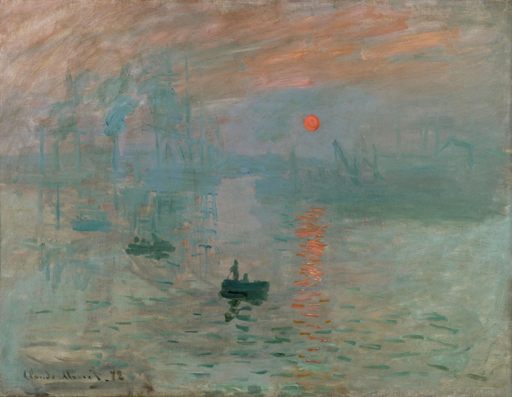 Claude Monet, Impression: soleil levant (1872; olio su tela, 48 x 63 cm; Parigi, Musée Marmottan Monet) Claude Monet, Impression: soleil levant (1872; olio su tela, 48 x 63 cm; Parigi, Musée Marmottan Monet)