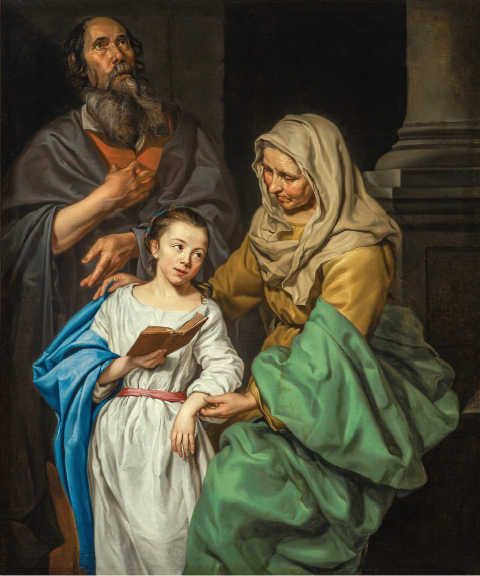 Michaelina Wautier, L'educazione della Vergine (1656; olio su tela, 144,7 x 119,4 cm; Collezione privata)
