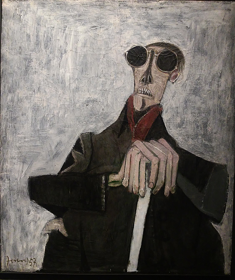 Gianfranco Ferroni, Cieco in ascolto (1957; olio su tela, 70 x 60 cm; Collezione privata)
