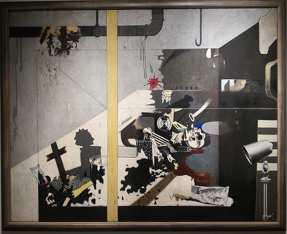 Gianfranco Ferroni, Cognizione della colpa (1965; olio su tela, 137,3 x 173 cm; Collezione privata, Courtesy Montrasio Arte)
