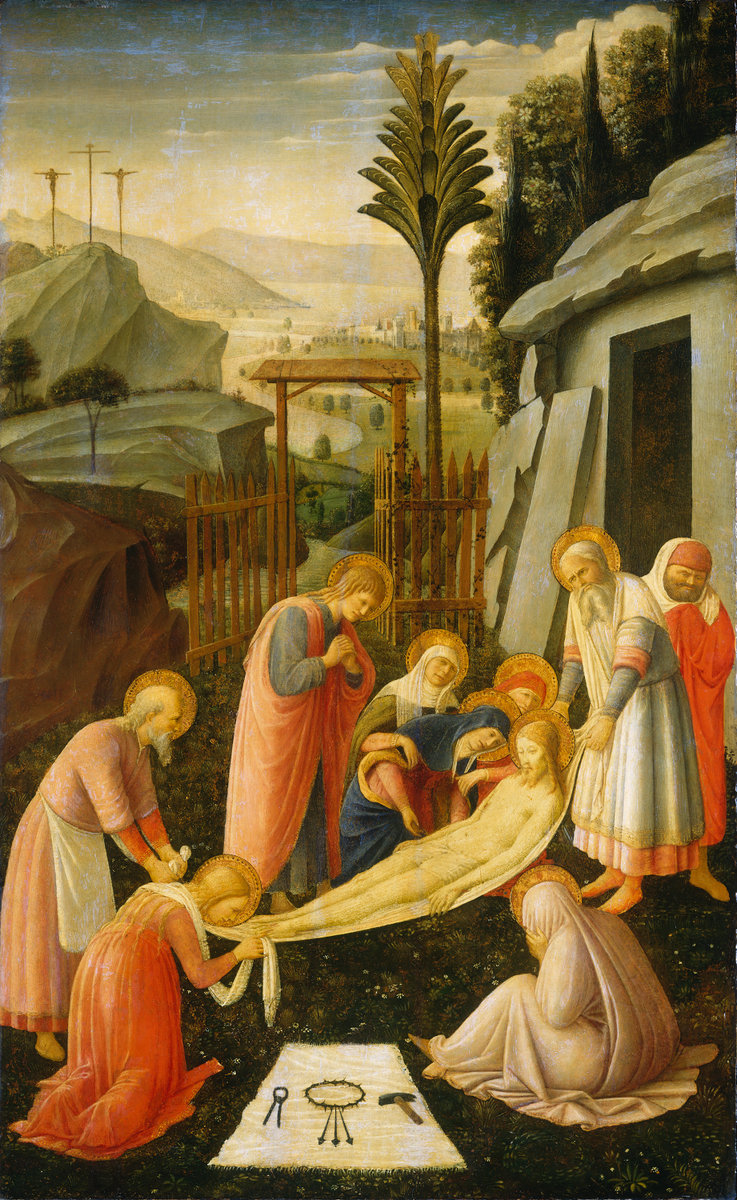 Beato Angelico (e Jacopo del Sellaio), Deposizione di Cristo (1440-1445 circa e 1460-1465 circa; tempera su tavola, 88,9 x 54,9 cm; Washington, National Gallery)
