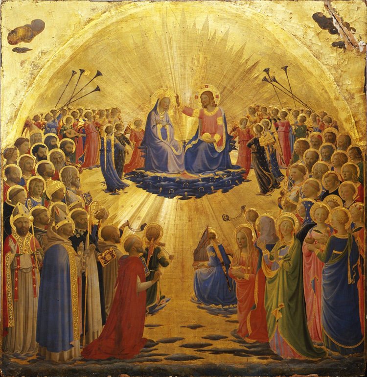 Beato Angelico, Paradiso (1434-1435 circa; tempera su tavola, 112 x 114 cm; Firenze, Uffizi)
