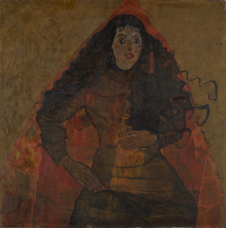 Egon Schiele, Ritratto di Trude Engel (1911; olio su tela, 100 x 100 cm; Linz, Neue Galerie der Stadt)

