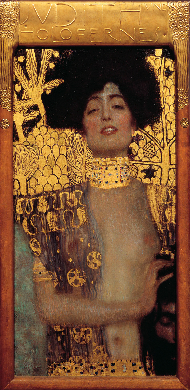 Gustav Klimt, Giuditta I (1901; olio su tela, 84 x 42 cm; Vienna, Österreichische Galerie Belvedere)

