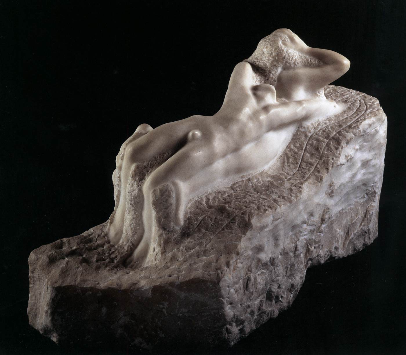 Auguste Rodin, Fugit Amor (1885; marmo, 60,5 x 102 x 42,5 cm; Parigi, Musée Rodin)
