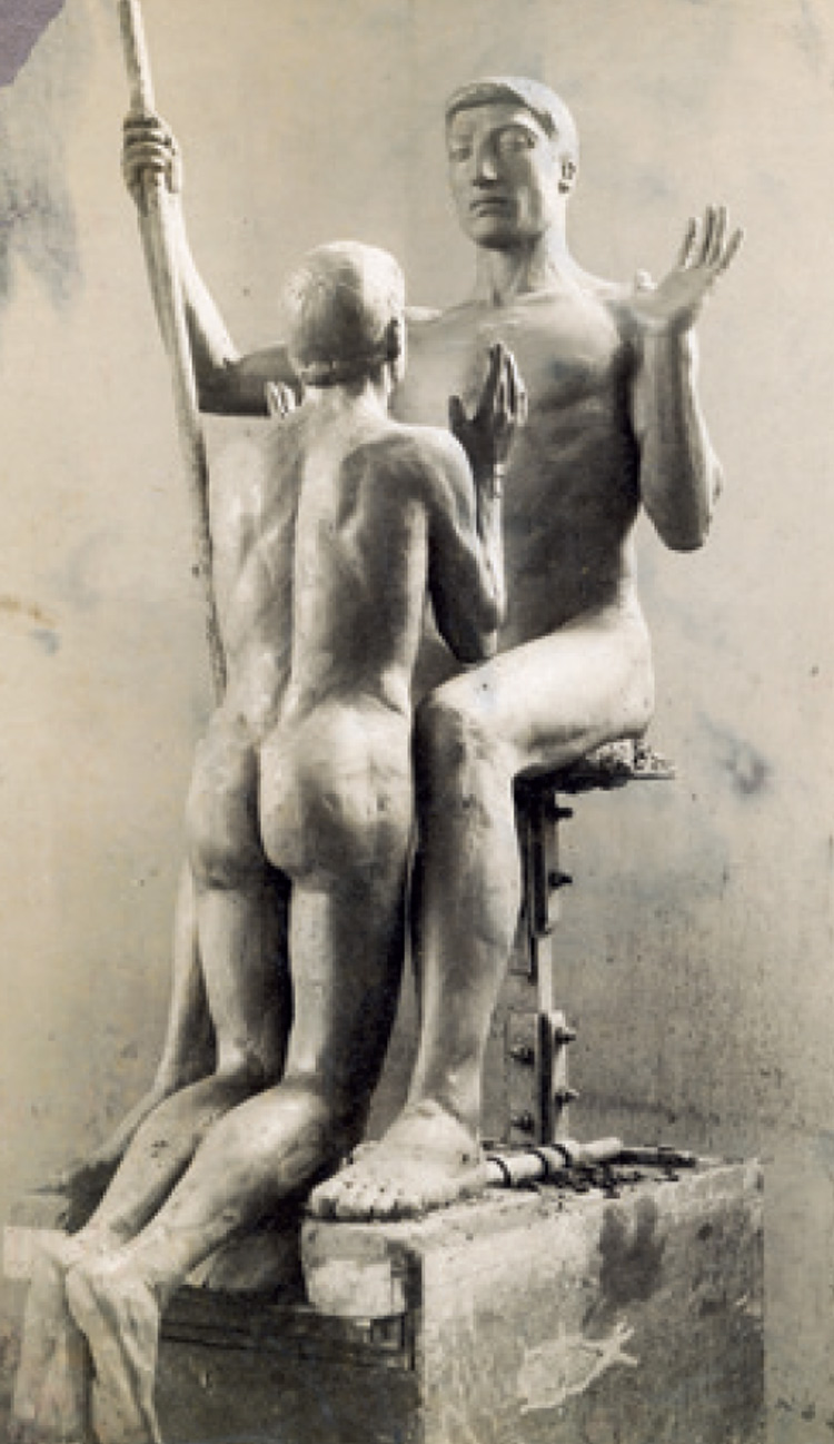 Carl Burckhardt, Zeus ed Eros (1901-1904; modello in argilla dell'intero gruppo; distrutto nel 1904)
