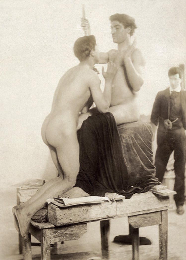 Carl Burckhardt osserva i modelli che posano per la scultura Zeus ed Eros
