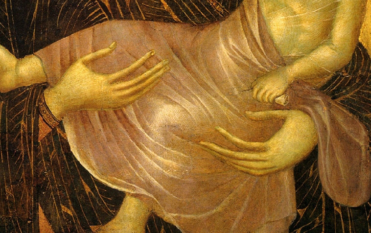 Madonna di Castelfiorentino, dettaglio dei panneggi
