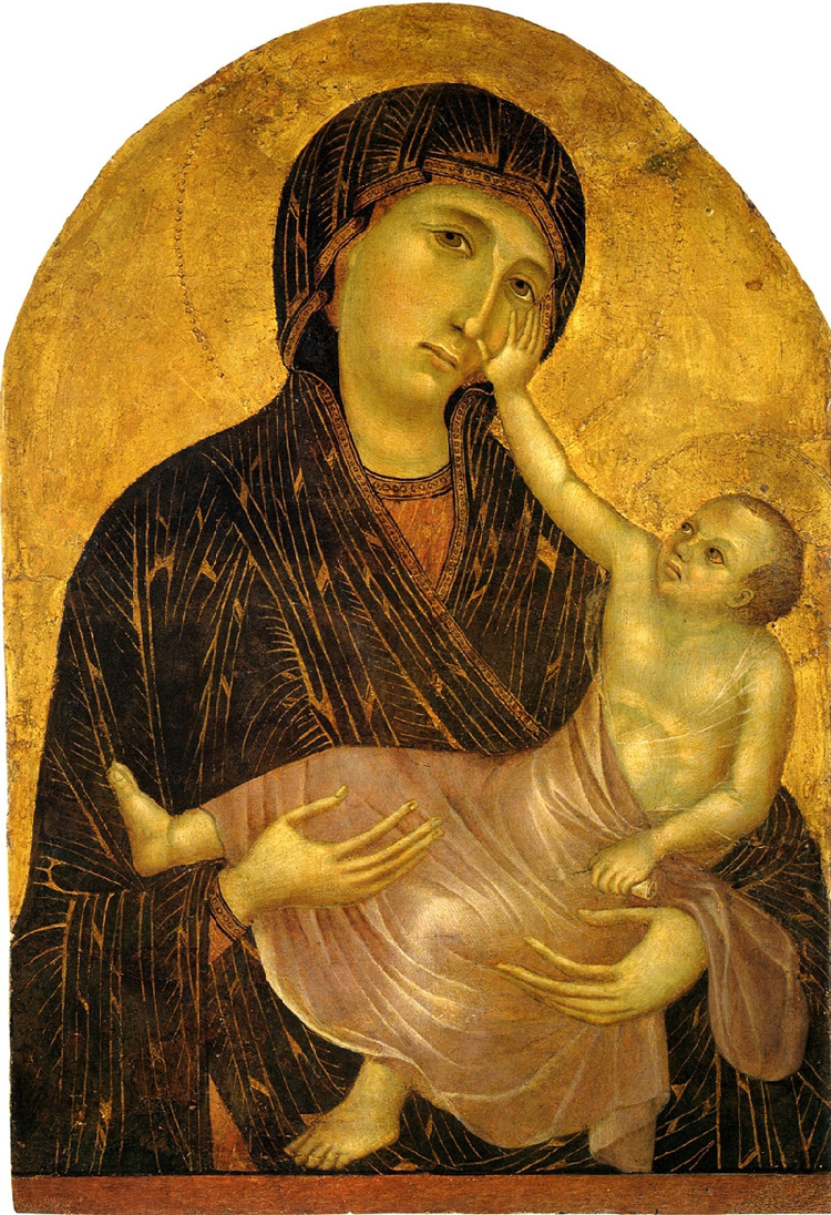 Attribuito a Cimabue, Madonna con il Bambino (1285 circa; tempera su tavola, 68 x 46,3 cm; Castelfiorentino, Museo di Santa Verdiana)

