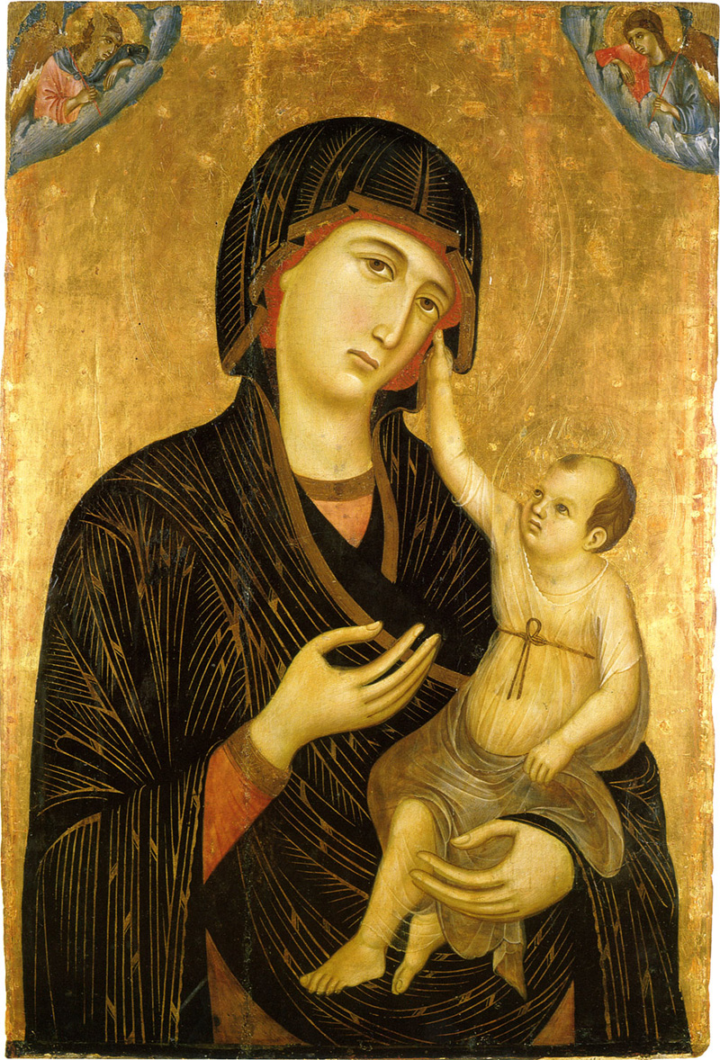 Duccio di Buoninsegna, Madonna di Crevole (1283-1284; tempera e oro su tavola, 89 x 60 cm; Siena, Museo dell'Opera del Duomo)
