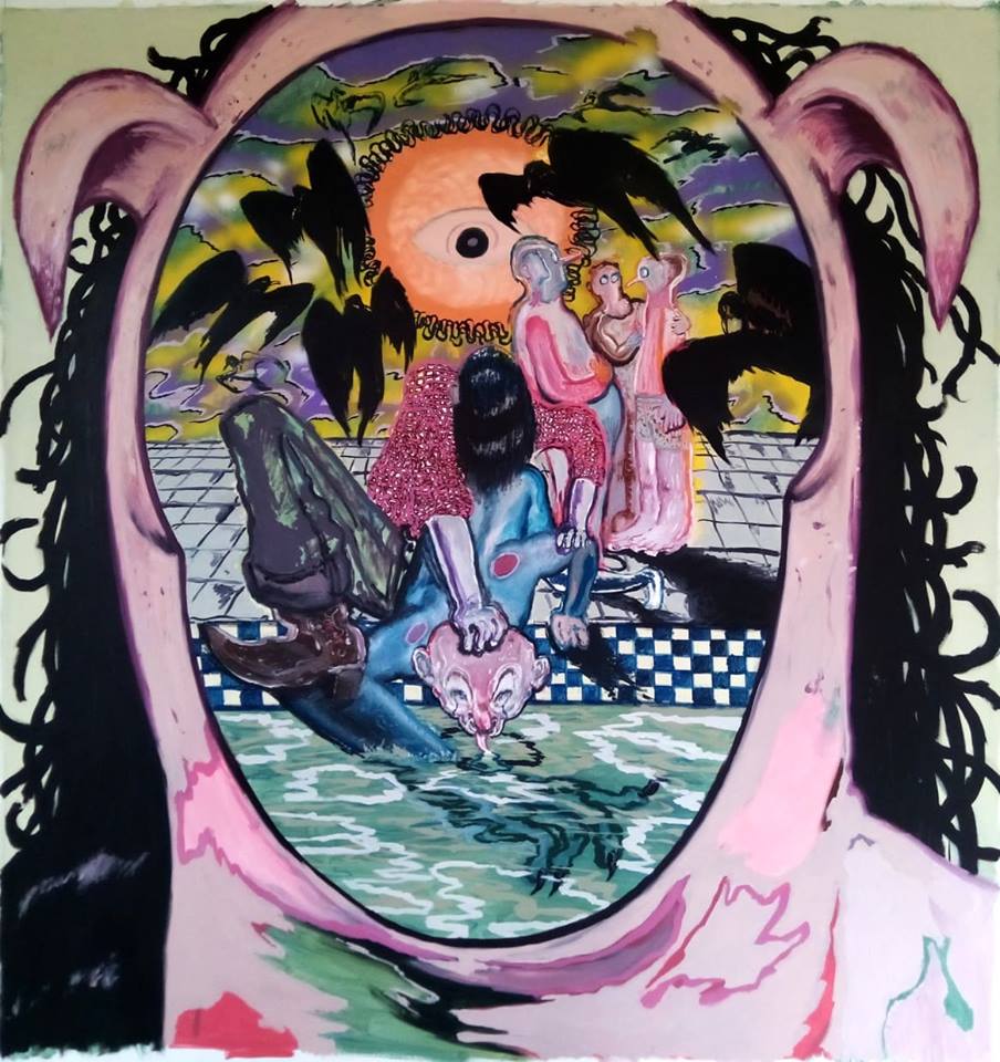 Roberto Chiabrera, Metal Boy (2018; acrilico e olio su tela, 167 x 230 cm)
