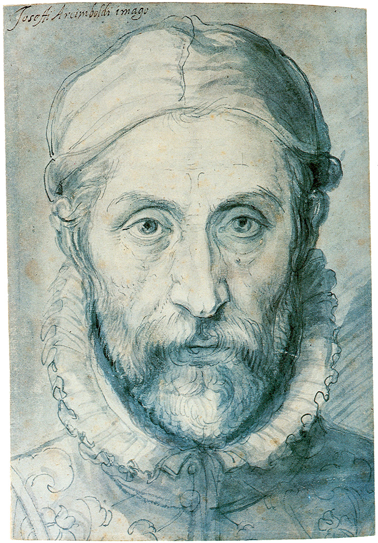 Giuseppe Arcimboldi, Autoritratto cartaceo (1575; Grafite e inchiostro su carta, 23,1 × 15,7 cm; Praga, Národní Galerie)
 Giuseppe Arcimboldi, Autoritratto cartaceo (1575; Grafite e inchiostro su carta, 23,1 × 15,7 cm; Praga, Národní Galerie)