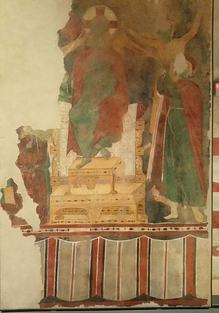 Maestro delle Palazze, Derisione di Cristo (1290-1300 circa; affresco staccato, 307 x 200 cm; Spoleto, Museo Nazionale del Ducato di Spoleto)
