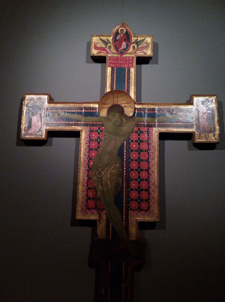 Maestro di San Felice di Giano, Crocifisso (1270-1280 circa; tempera e oro su tavola, 140 x 98 cm; Spoleto, Museo Nazionale del Ducato di Spoleto)
