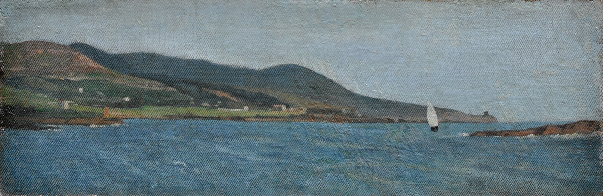 Giovanni Fattori, La punta del Romito (1866; olio su tela fissato su cartone, 18 x 55 cm; Collezione privata)
