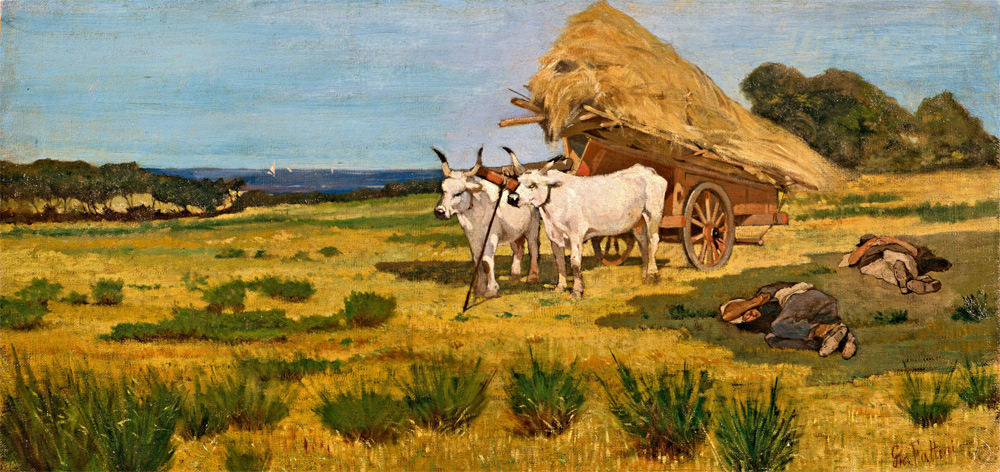 Giovanni Fattori, Riposo in Maremma (1875 circa; olio su tela, 35 x 72,5 cm; Collezione privata)
